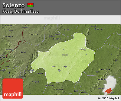 Physical 3D Map of Solenzo, darken