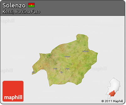 Satellite 3D Map of Solenzo, single color outside
