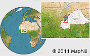 Satellite Location Map of Solenzo, highlighted country, highlighted parent region