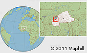 Savanna Style Location Map of Solenzo, highlighted country, highlighted parent region, within the entire country