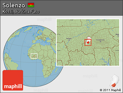 Savanna Style Location Map of Solenzo, highlighted parent region
