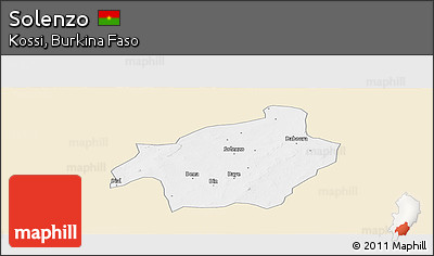 Classic Style Panoramic Map of Solenzo, single color outside