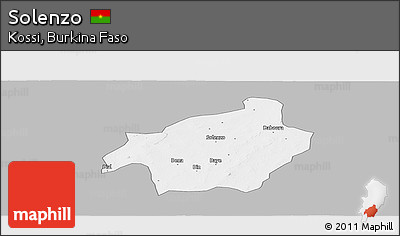 Gray Panoramic Map of Solenzo, single color outside