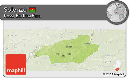 Physical Panoramic Map of Solenzo, lighten