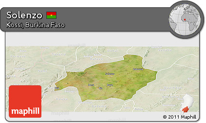 Satellite Panoramic Map of Solenzo, lighten