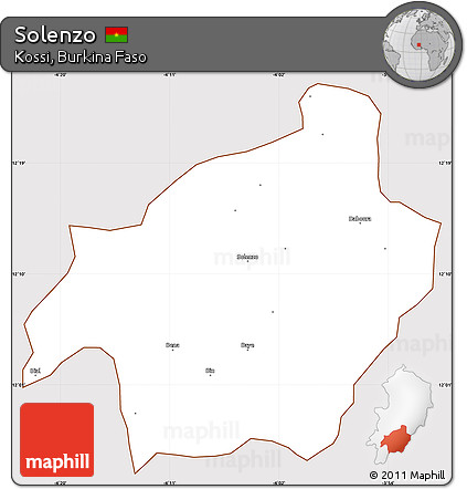 Classic Style Simple Map of Solenzo, cropped outside