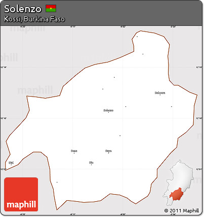 Classic Style Simple Map of Solenzo, cropped outside