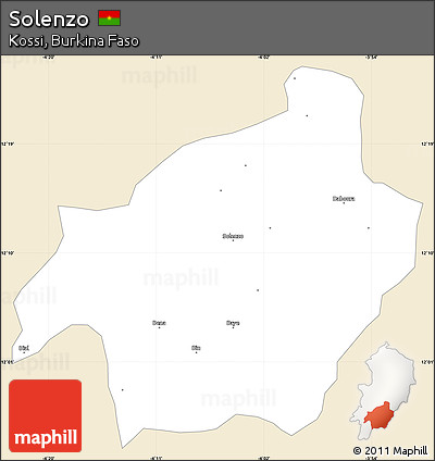 Classic Style Simple Map of Solenzo, single color outside