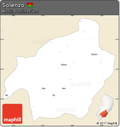 Classic Style Simple Map of Solenzo, single color outside