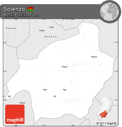 Silver Style Simple Map of Solenzo