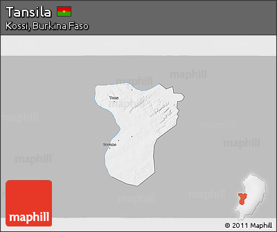 Gray 3D Map of Tansila, single color outside