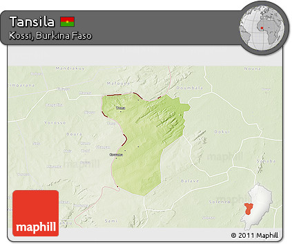 Physical 3D Map of Tansila, lighten
