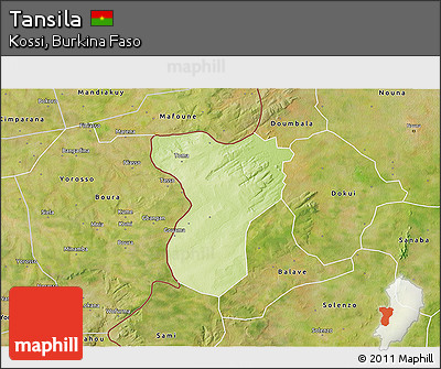 Physical 3D Map of Tansila, satellite outside
