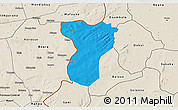 Political 3D Map of Tansila, shaded relief outside