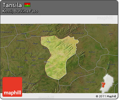 Satellite 3D Map of Tansila, darken