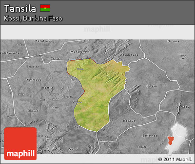 Satellite 3D Map of Tansila, desaturated