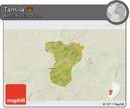 Satellite 3D Map of Tansila, lighten
