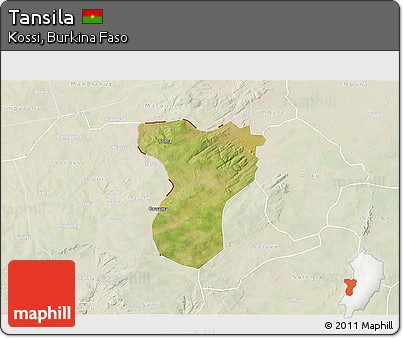 Satellite 3D Map of Tansila, lighten