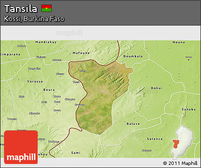 Satellite 3D Map of Tansila, physical outside