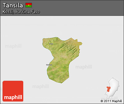 Satellite 3D Map of Tansila, single color outside