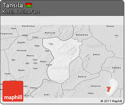 Silver Style 3D Map of Tansila