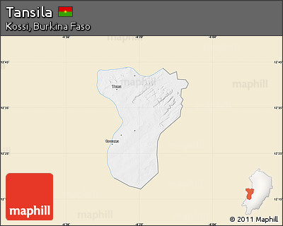 Classic Style Map of Tansila, single color outside