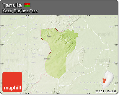 Physical Map of Tansila, lighten