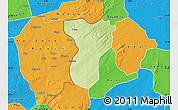 Physical Map of Tansila, political outside
