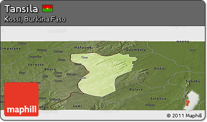 Physical Panoramic Map of Tansila, darken