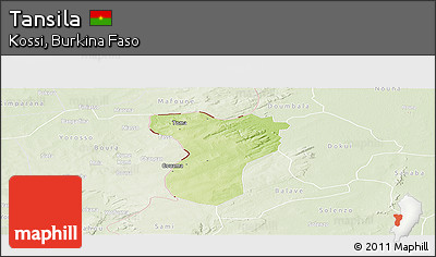 Physical Panoramic Map of Tansila, lighten