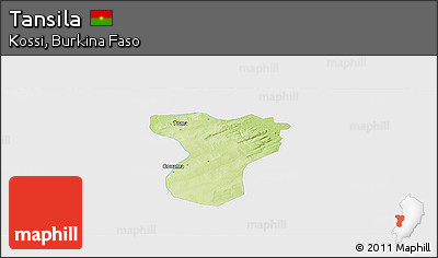 Physical Panoramic Map of Tansila, single color outside