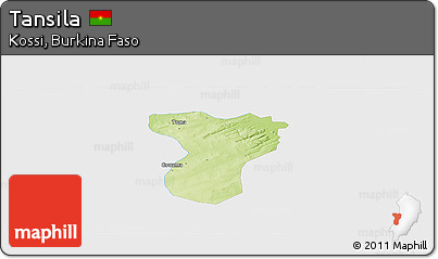 Physical Panoramic Map of Tansila, single color outside