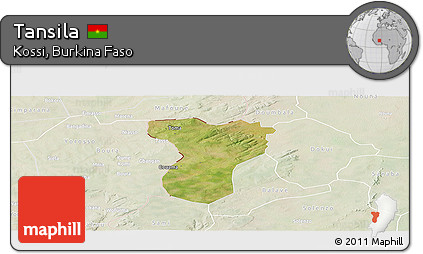 Satellite Panoramic Map of Tansila, lighten