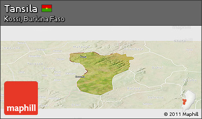 Satellite Panoramic Map of Tansila, lighten