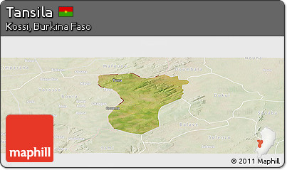 Satellite Panoramic Map of Tansila, lighten