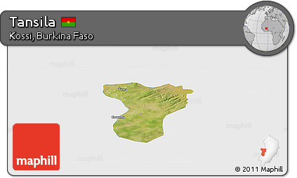 Satellite Panoramic Map of Tansila, single color outside