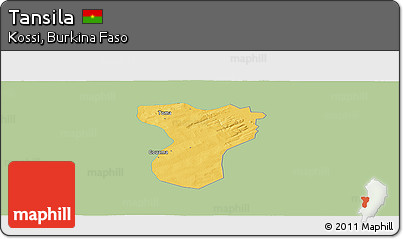 Savanna Style Panoramic Map of Tansila, single color outside
