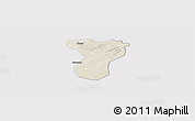 Shaded Relief Panoramic Map of Tansila, single color outside