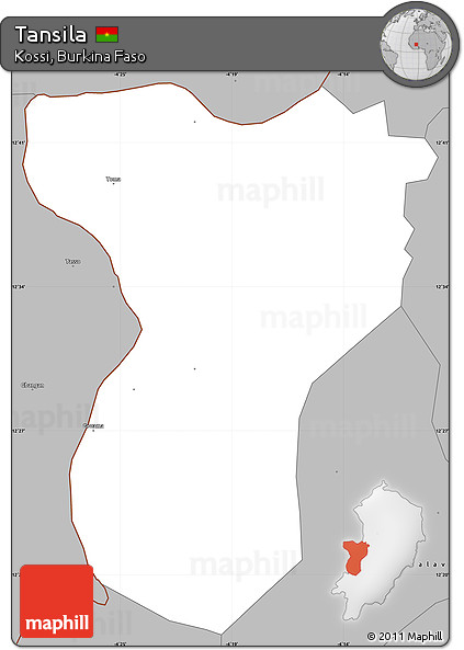 Gray Simple Map of Tansila