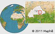 Satellite Location Map of Gounghin, highlighted country