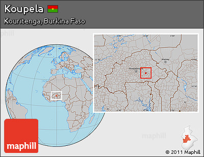 Gray Location Map of Koupela