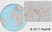 Gray Location Map of Koupela, highlighted parent region