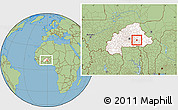 Savanna Style Location Map of Koupela, highlighted country, within the entire country