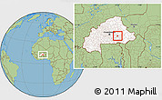 Savanna Style Location Map of Koupela, highlighted country