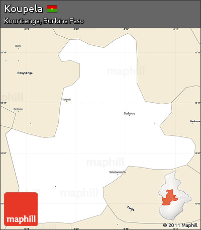 Classic Style Simple Map of Koupela