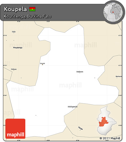 Classic Style Simple Map of Koupela