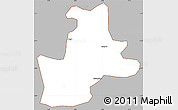 Gray Simple Map of Koupela, cropped outside