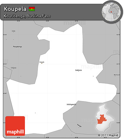 Gray Simple Map of Koupela
