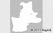 Gray Simple Map of Koupela, single color outside