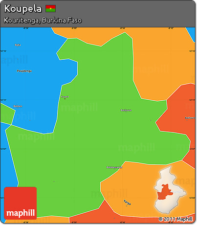 Political Simple Map of Koupela
